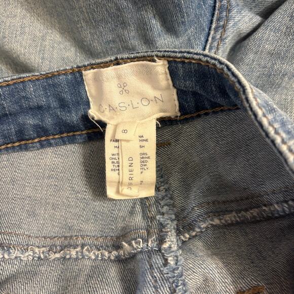 Caslon Boyfriend Jeans Women’s Size 8 Medium Wash Distressed Look Relaxed Fit - Picture 9 of 10